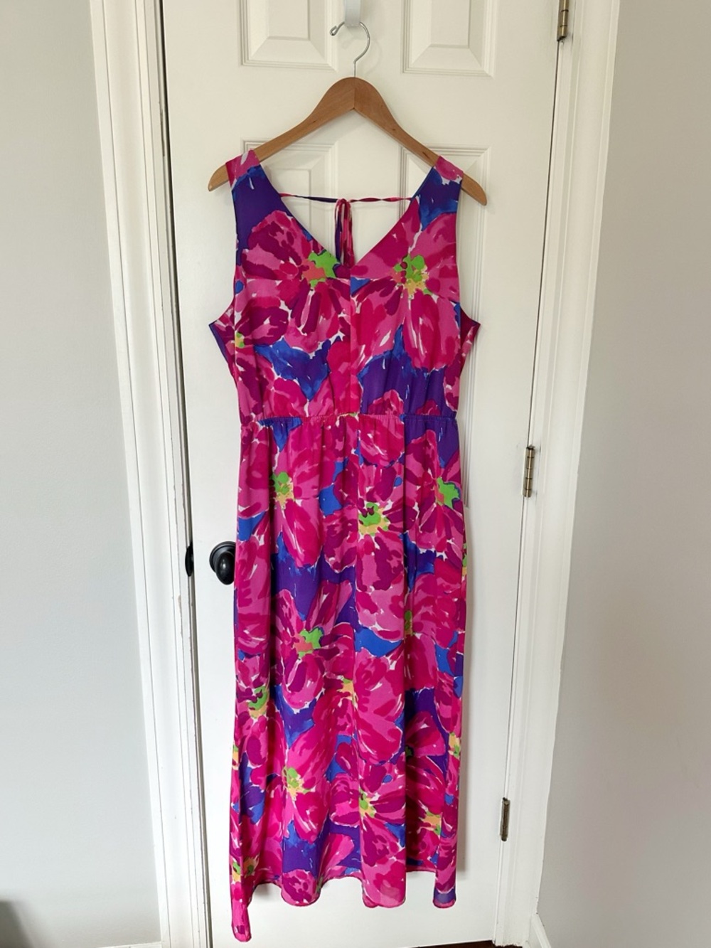 The Limited Pink and Purple Tropical Floral Maxi Dress, size LP